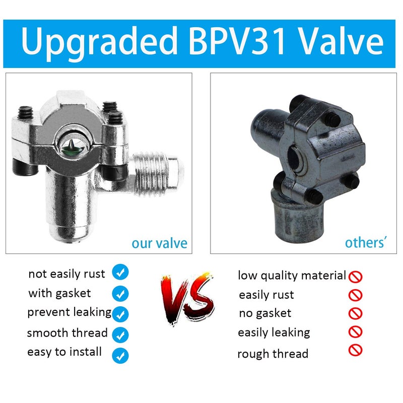 BeadChica R134a Refrigerant Recharge Hose Kit with BPV31 Piercing Valve for Bullet,Charging Hose Refrigerant Can Tap with Gauge,R134a can to R-12/R-22 port - Image 4
